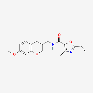molecular formula C18H22N2O4 B5686470 2-ethyl-N-[(7-methoxy-3,4-dihydro-2H-chromen-3-yl)methyl]-4-methyl-1,3-oxazole-5-carboxamide 