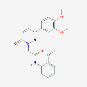 molecular formula C21H21N3O5 B5686476 2-[3-(3,4-dimethoxyphenyl)-6-oxo-1(6H)-pyridazinyl]-N-(2-methoxyphenyl)acetamide 