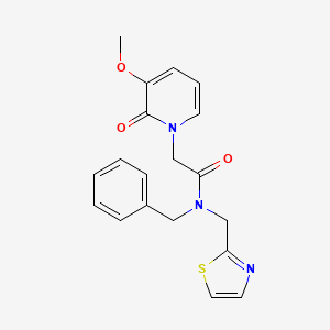 molecular formula C19H19N3O3S B5686481 N-benzyl-2-(3-methoxy-2-oxopyridin-1(2H)-yl)-N-(1,3-thiazol-2-ylmethyl)acetamide 