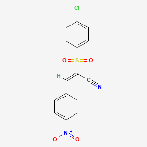 molecular formula C15H9ClN2O4S B5686495 2-[(4-chlorophenyl)sulfonyl]-3-(4-nitrophenyl)acrylonitrile 