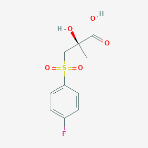 molecular formula C10H11FO5S B056865 (R)-2-Methyl-2-hydroxy-3-(4-fluorophenylsulfonyl)propanoic acid CAS No. 890658-79-4
