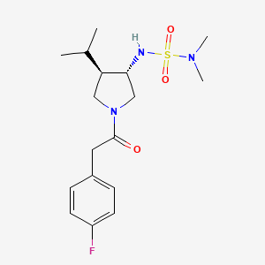 molecular formula C17H26FN3O3S B5686506 N'-{(3S*,4R*)-1-[(4-fluorophenyl)acetyl]-4-isopropyl-3-pyrrolidinyl}-N,N-dimethylsulfamide 