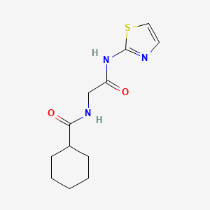 molecular formula C12H17N3O2S B5686525 N-[2-oxo-2-(1,3-thiazol-2-ylamino)ethyl]cyclohexanecarboxamide 