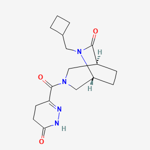 molecular formula C17H24N4O3 B5686528 (1S*,5R*)-6-(cyclobutylmethyl)-3-[(6-oxo-1,4,5,6-tetrahydropyridazin-3-yl)carbonyl]-3,6-diazabicyclo[3.2.2]nonan-7-one 