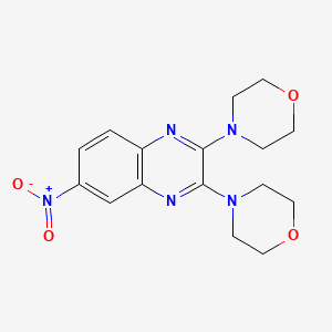 molecular formula C16H19N5O4 B5686537 2,3-di-4-morpholinyl-6-nitroquinoxaline 
