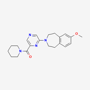 molecular formula C21H26N4O2 B5686544 7-methoxy-3-[6-(piperidin-1-ylcarbonyl)pyrazin-2-yl]-2,3,4,5-tetrahydro-1H-3-benzazepine 