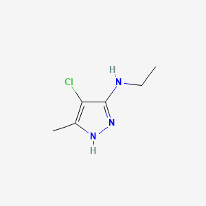 molecular formula C6H10ClN3 B568656 4-Chloro-N-ethyl-5-methyl-1H-pyrazol-3-amine CAS No. 116545-23-4