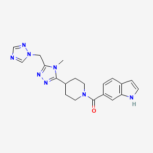 molecular formula C20H22N8O B5686561 6-({4-[4-methyl-5-(1H-1,2,4-triazol-1-ylmethyl)-4H-1,2,4-triazol-3-yl]piperidin-1-yl}carbonyl)-1H-indole 