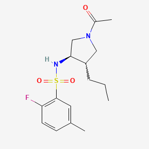 molecular formula C16H23FN2O3S B5686568 N-[(3R*,4S*)-1-acetyl-4-propyl-3-pyrrolidinyl]-2-fluoro-5-methylbenzenesulfonamide 