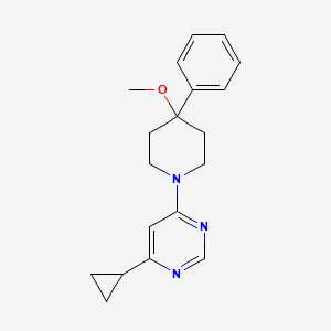 molecular formula C19H23N3O B5686579 4-cyclopropyl-6-(4-methoxy-4-phenylpiperidin-1-yl)pyrimidine 