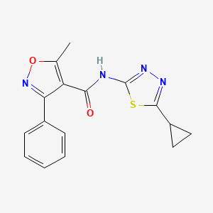 molecular formula C16H14N4O2S B5686592 N-(5-cyclopropyl-1,3,4-thiadiazol-2-yl)-5-methyl-3-phenyl-4-isoxazolecarboxamide 