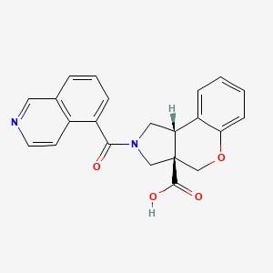 molecular formula C22H18N2O4 B5686594 (3aR*,9bR*)-2-(isoquinolin-5-ylcarbonyl)-1,2,3,9b-tetrahydrochromeno[3,4-c]pyrrole-3a(4H)-carboxylic acid 