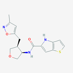 N-{(3R*,4S*)-4-[(3-methylisoxazol-5-yl)methyl]tetrahydrofuran-3-yl}-4H-thieno[3,2-b]pyrrole-5-carboxamide