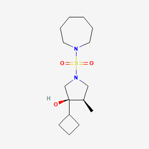 molecular formula C15H28N2O3S B5686617 (3R*,4R*)-1-(1-azepanylsulfonyl)-3-cyclobutyl-4-methyl-3-pyrrolidinol 