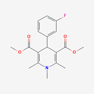 molecular formula C18H20FNO4 B5686621 dimethyl 4-(3-fluorophenyl)-1,2,6-trimethyl-1,4-dihydro-3,5-pyridinedicarboxylate 