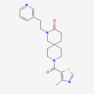 molecular formula C21H26N4O2S B5686639 9-[(4-methyl-1,3-thiazol-5-yl)carbonyl]-2-(2-pyridin-3-ylethyl)-2,9-diazaspiro[5.5]undecan-3-one 