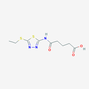molecular formula C9H13N3O3S2 B5686661 5-{[5-(ethylthio)-1,3,4-thiadiazol-2-yl]amino}-5-oxopentanoic acid 