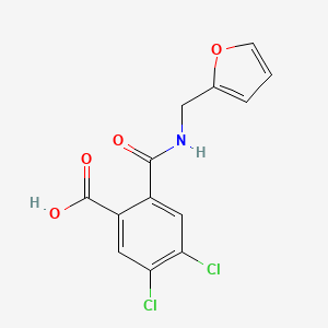 molecular formula C13H9Cl2NO4 B5686682 4,5-dichloro-2-{[(2-furylmethyl)amino]carbonyl}benzoic acid 