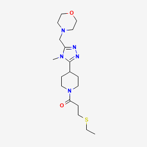 molecular formula C18H31N5O2S B5686688 4-[(5-{1-[3-(ethylthio)propanoyl]piperidin-4-yl}-4-methyl-4H-1,2,4-triazol-3-yl)methyl]morpholine 