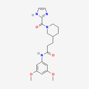 molecular formula C20H26N4O4 B5686692 N-(3,5-dimethoxyphenyl)-3-[1-(1H-imidazol-2-ylcarbonyl)piperidin-3-yl]propanamide 