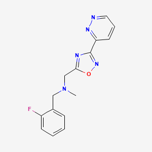 molecular formula C15H14FN5O B5686705 (2-fluorobenzyl)methyl{[3-(3-pyridazinyl)-1,2,4-oxadiazol-5-yl]methyl}amine 