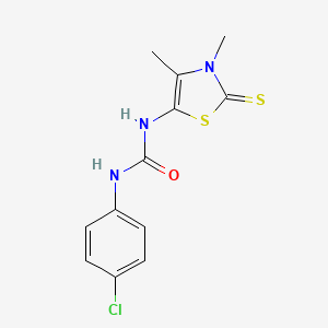 molecular formula C12H12ClN3OS2 B5686708 N-(4-chlorophenyl)-N'-(3,4-dimethyl-2-thioxo-2,3-dihydro-1,3-thiazol-5-yl)urea 