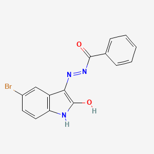 molecular formula C15H10BrN3O2 B5686723 N'-(5-bromo-2-oxo-1,2-dihydro-3H-indol-3-ylidene)benzohydrazide 