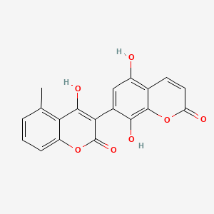 molecular formula C19H12O7 B568678 5,8-Dihydroxy-7-(4-hydroxy-5-methylcoumarin-3-yl)coumarin CAS No. 125124-67-6