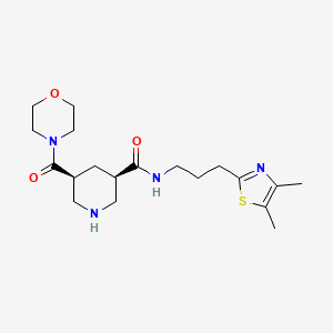 molecular formula C19H30N4O3S B5686784 (3R*,5S*)-N-[3-(4,5-dimethyl-1,3-thiazol-2-yl)propyl]-5-(morpholin-4-ylcarbonyl)piperidine-3-carboxamide 