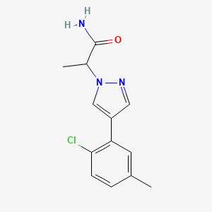 molecular formula C13H14ClN3O B5686786 2-[4-(2-chloro-5-methylphenyl)-1H-pyrazol-1-yl]propanamide 