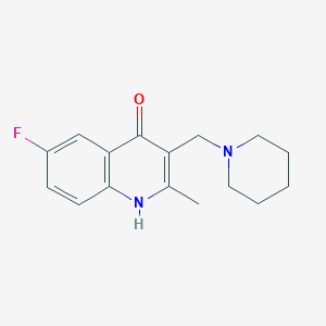 molecular formula C16H19FN2O B5686805 6-fluoro-2-methyl-3-(1-piperidinylmethyl)-4-quinolinol 