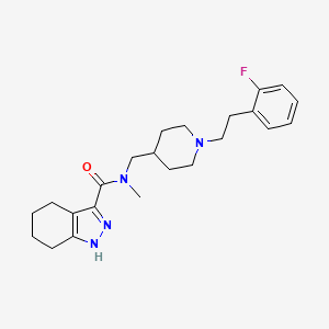 molecular formula C23H31FN4O B5686821 N-({1-[2-(2-fluorophenyl)ethyl]-4-piperidinyl}methyl)-N-methyl-4,5,6,7-tetrahydro-2H-indazole-3-carboxamide 