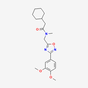 molecular formula C20H27N3O4 B5686829 2-cyclohexyl-N-{[3-(3,4-dimethoxyphenyl)-1,2,4-oxadiazol-5-yl]methyl}-N-methylacetamide 
