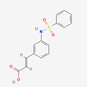 molecular formula C15H13NO4S B5686847 3-{3-[(phenylsulfonyl)amino]phenyl}acrylic acid 