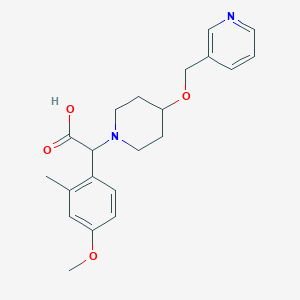molecular formula C21H26N2O4 B5686855 (4-methoxy-2-methylphenyl)[4-(pyridin-3-ylmethoxy)piperidin-1-yl]acetic acid 