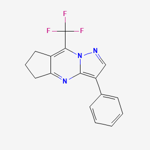 molecular formula C16H12F3N3 B5686861 3-phenyl-8-(trifluoromethyl)-6,7-dihydro-5H-cyclopenta[d]pyrazolo[1,5-a]pyrimidine 