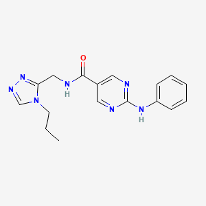 molecular formula C17H19N7O B5686867 2-anilino-N-[(4-propyl-4H-1,2,4-triazol-3-yl)methyl]-5-pyrimidinecarboxamide 