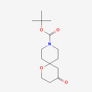 molecular formula C14H23NO4 B568688 Tert-butyl 4-oxo-1-oxa-9-azaspiro[5.5]undecane-9-carboxylate CAS No. 1346229-51-3