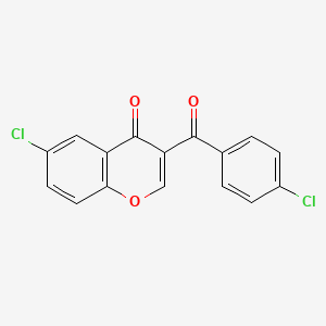 molecular formula C16H8Cl2O3 B5686885 6-chloro-3-(4-chlorobenzoyl)-4H-chromen-4-one 