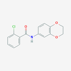molecular formula C15H12ClNO3 B5686893 2-chloro-N-(2,3-dihydro-1,4-benzodioxin-6-yl)benzamide 