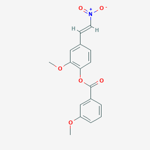 molecular formula C17H15NO6 B5686909 2-methoxy-4-(2-nitrovinyl)phenyl 3-methoxybenzoate 