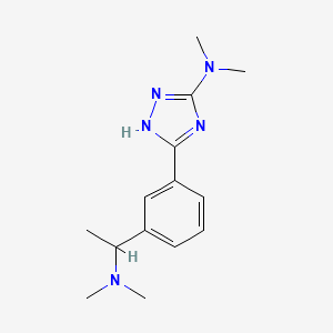 molecular formula C14H21N5 B5686917 3-{3-[1-(dimethylamino)ethyl]phenyl}-N,N-dimethyl-1H-1,2,4-triazol-5-amine 