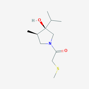 molecular formula C11H21NO2S B5686918 (3R*,4R*)-3-isopropyl-4-methyl-1-[(methylthio)acetyl]-3-pyrrolidinol 