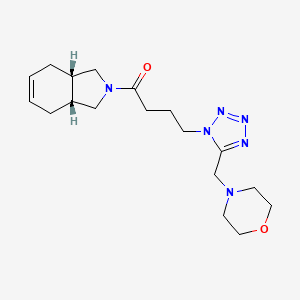molecular formula C18H28N6O2 B5686923 (3aR*,7aS*)-2-{4-[5-(morpholin-4-ylmethyl)-1H-tetrazol-1-yl]butanoyl}-2,3,3a,4,7,7a-hexahydro-1H-isoindole 