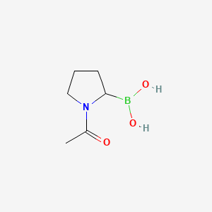 molecular formula C6H12BNO3 B568693 (1-Acetylpyrrolidin-2-yl)boronic acid CAS No. 116150-20-0