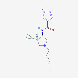 molecular formula C16H26N4OS B5686942 N-{rel-(3R,4S)-4-cyclopropyl-1-[3-(methylthio)propyl]-3-pyrrolidinyl}-1-methyl-1H-pyrazole-4-carboxamide hydrochloride 