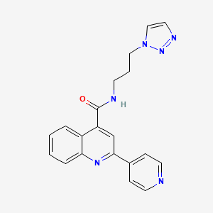 molecular formula C20H18N6O B5686944 2-(4-pyridinyl)-N-[3-(1H-1,2,3-triazol-1-yl)propyl]-4-quinolinecarboxamide 