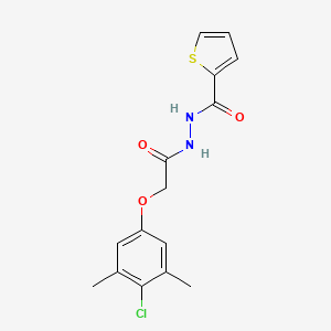 molecular formula C15H15ClN2O3S B5686954 N'-[2-(4-chloro-3,5-dimethylphenoxy)acetyl]-2-thiophenecarbohydrazide 