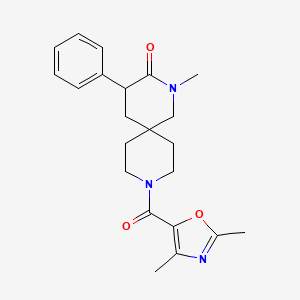 molecular formula C22H27N3O3 B5686987 9-[(2,4-dimethyl-1,3-oxazol-5-yl)carbonyl]-2-methyl-4-phenyl-2,9-diazaspiro[5.5]undecan-3-one 