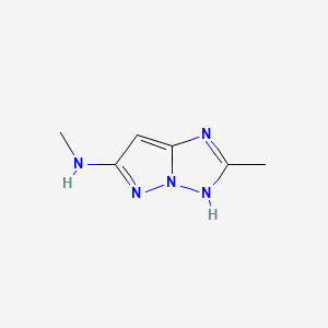 molecular formula C6H9N5 B568701 N,2-Dimethyl-1H-pyrazolo[1,5-b][1,2,4]triazol-6-amine CAS No. 123363-55-3